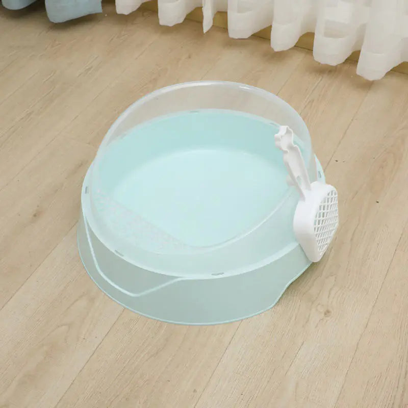 Large Semi-Enclosed Cat Litter Box with Shovel